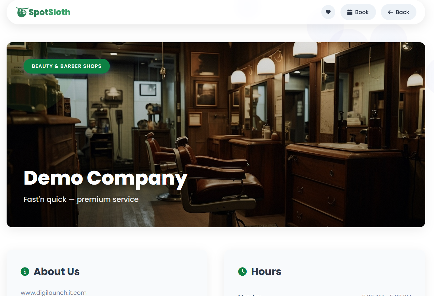 Website feature preview